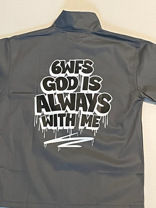 God is Always with me-(Charcoal & Asphalt) ZIPPER SHIRT